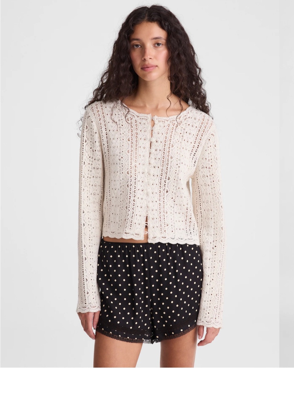 Madewell Lace Knit Button-Front Cardigan